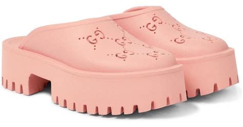 gucci rubber clogs pink|gucci rubber platform mules.